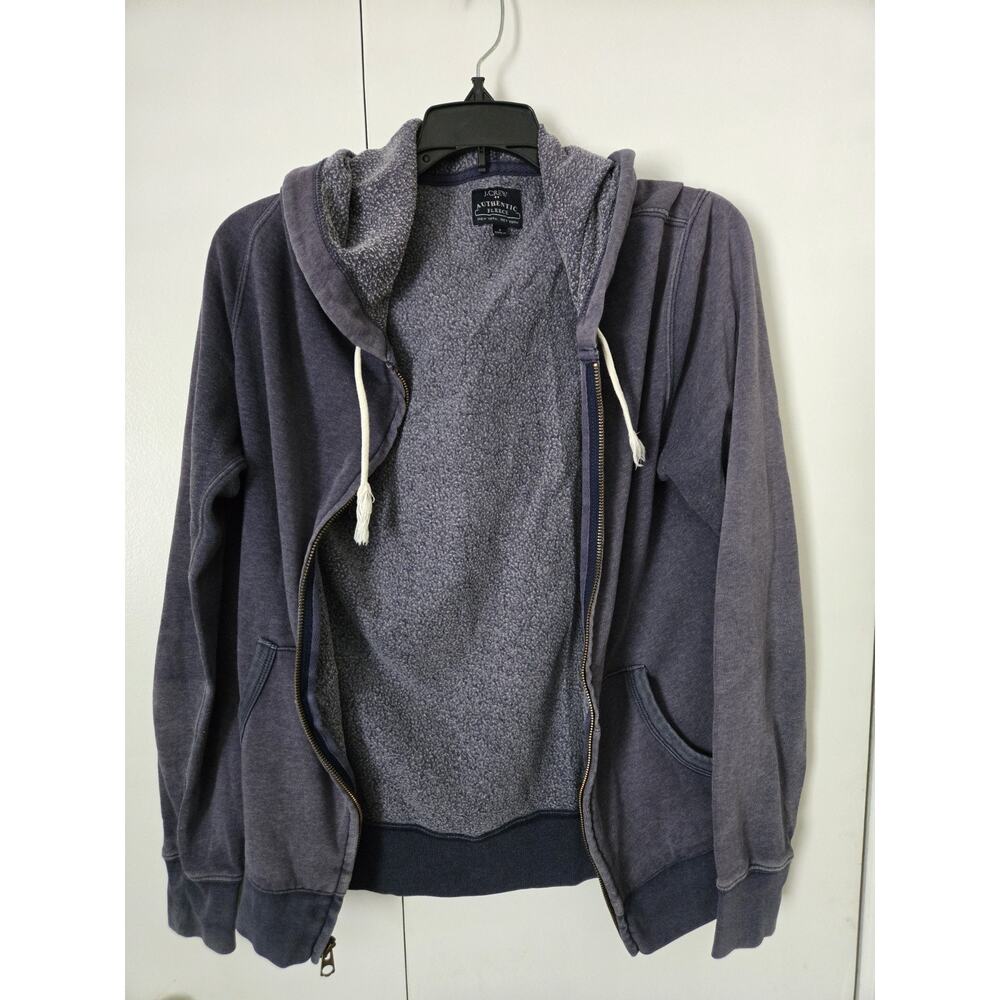 J.CREW Authentic Fleece Full Zip Hoodie Navy Blue Men's Small